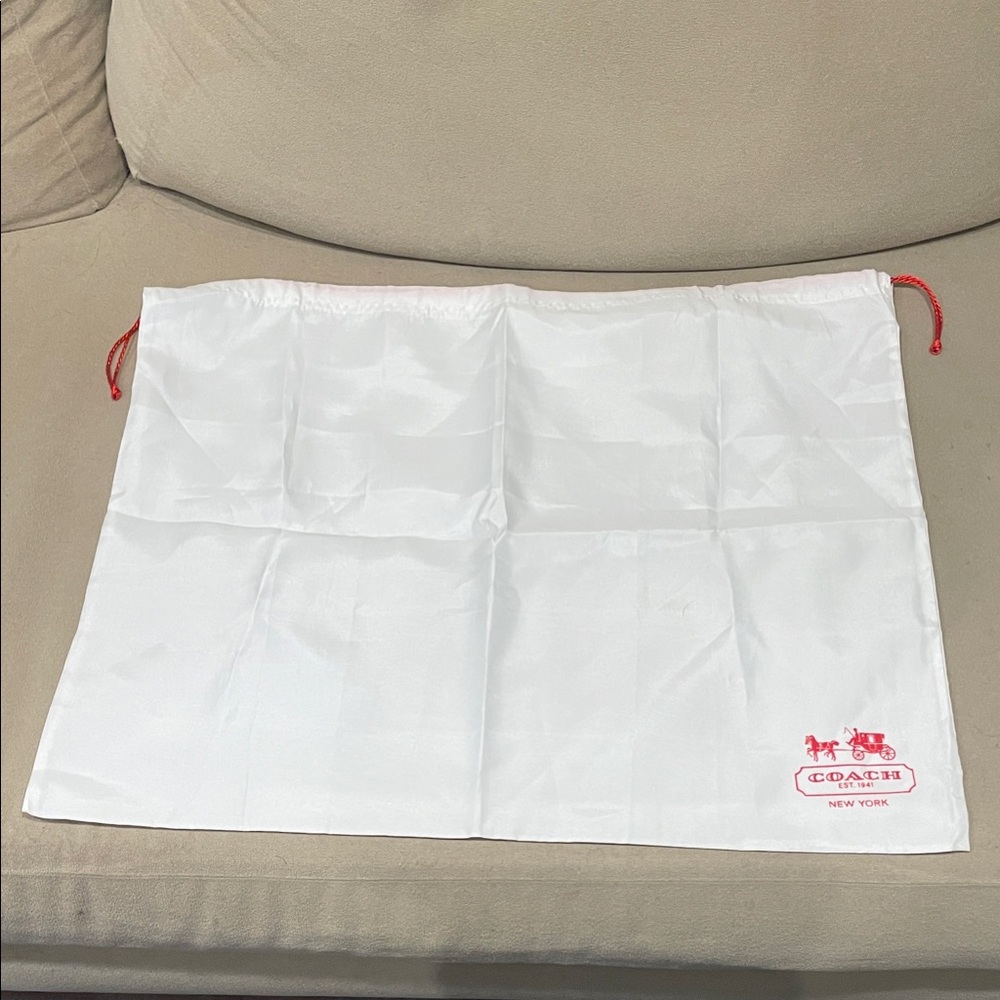 Coach White Bag with Red Accents